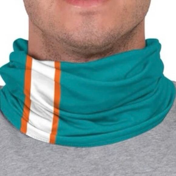 Miami Dolphins On-Field Sideline Logo Gaiter Scarf #2 - Picture 4 of 6